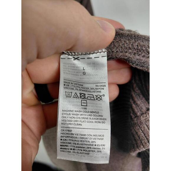 Old Navy Dress Womens S Maxi Tie Waist Brown Ribbed Knit Sweater Short Sleeve - Picture 6 of 8